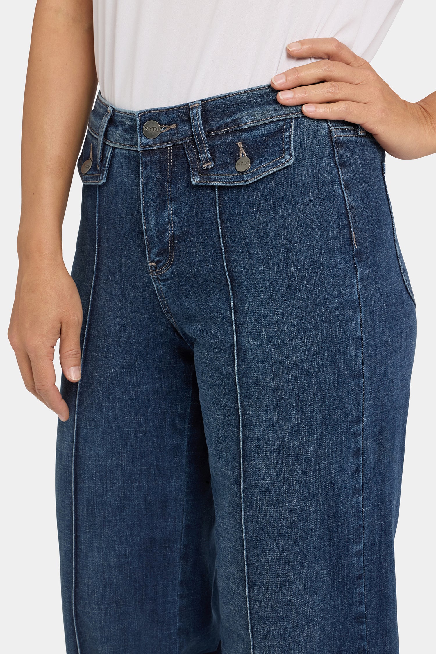 Teresa Wide Leg Jeans In Petite - Louvre Sapphire - Image 2