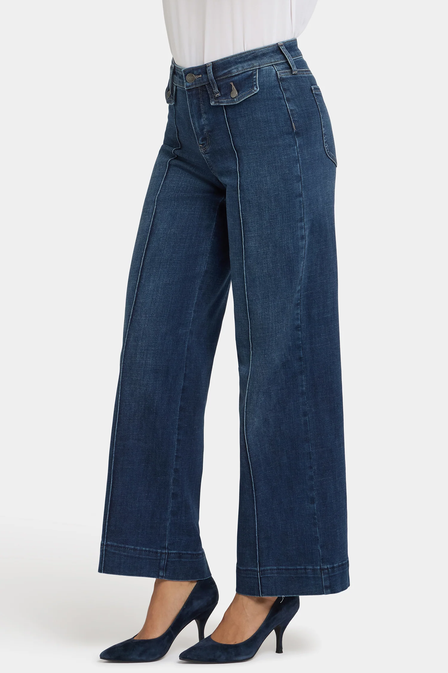 Teresa Wide Leg Jeans In Petite - Louvre Sapphire - Image 4
