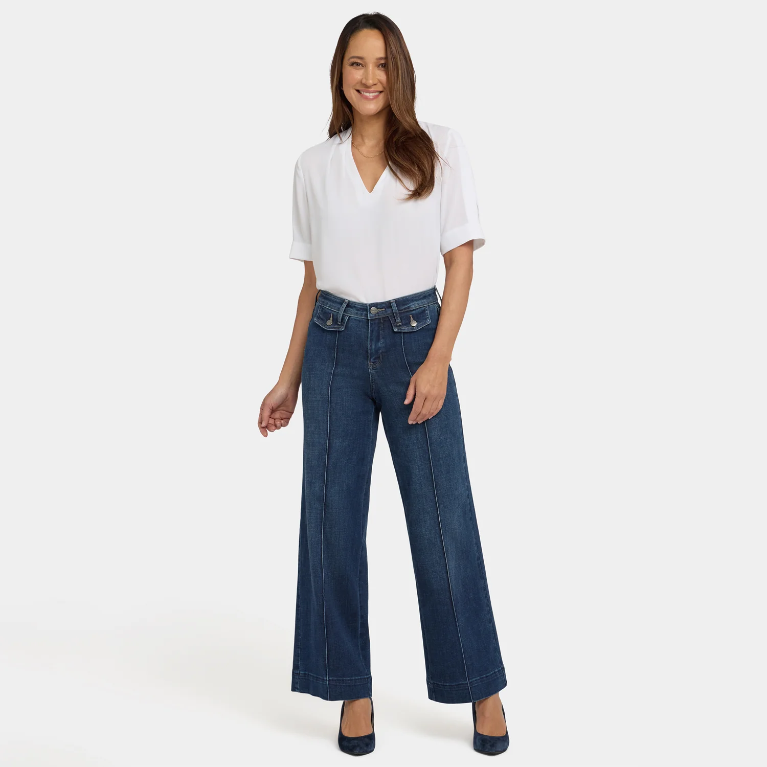 Teresa Wide Leg Jeans In Petite - Louvre Sapphire - Image 6