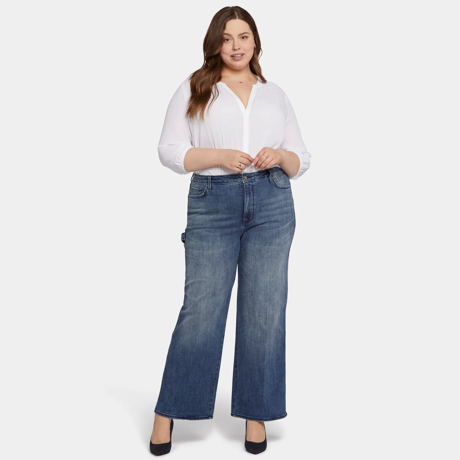 Teresa Wide Leg Jeans In Plus Size - Caliente - Image 7