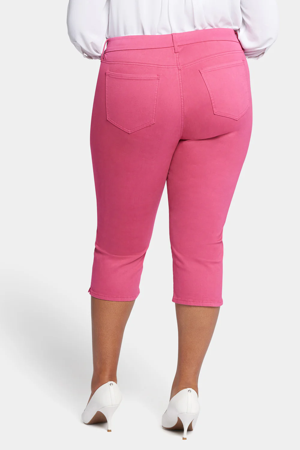 Waist-Match™ Slim Straight Crop Jeans In Plus Size - Raspberry Pink - Image 2