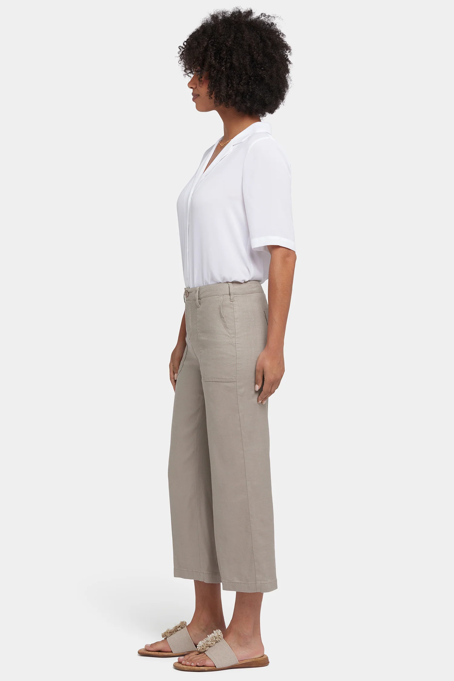 Wide Leg Cargo Capri Pants - Saddlewood - Image 5