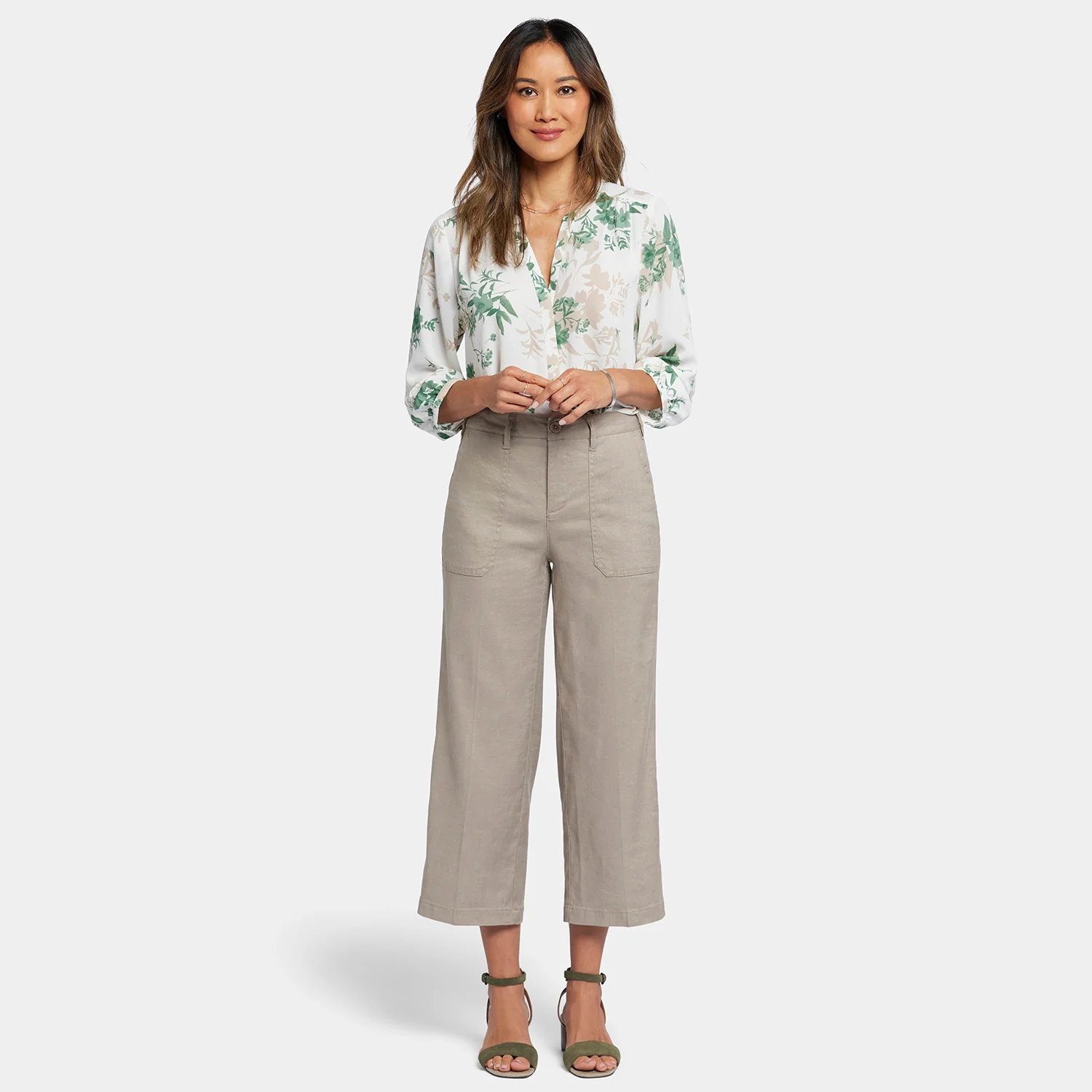 Wide Leg Cargo Capri Pants - Saddlewood - Image 7